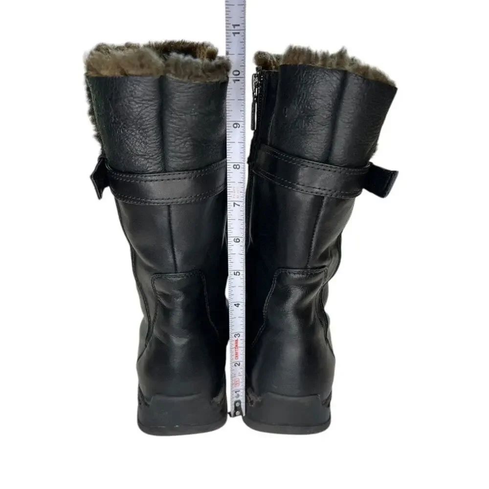 Blondo Canada Women's Black Leather Waterproof Mid Calf Winter Boots 9M